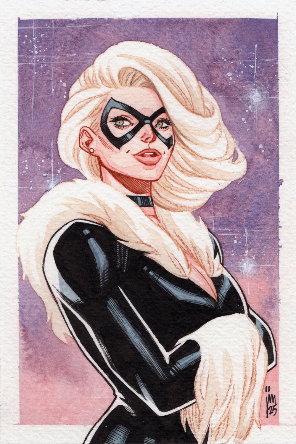 Black Cat Watercolor Sketch