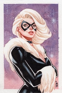 Black Cat Watercolor Sketch
