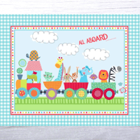 Image 1 of Animal Train Baby Panel By MDG Fabrics Quilting Panel