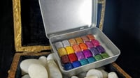 Image 1 of Chunky Glitters Watercolor Paint Palette Handmade Boutique Colors Set of 12 or 24 Glitter Mix and...