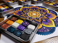 Image 1 of Magical Crafting Samhain Halloween Wicca New Year Metal Palette 12 1/4 Pans Handmade Boutique Wat...