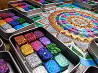 Image 2 of Magical Crafting Beltane Wicca Summer Solstice Metal Palette 12 1/4 Pans Watercolor Handmade Bout...