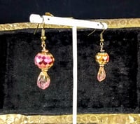 Image 2 of Glowing Flame Coated Faceted Crystals and Aurora Borealis Coated Crystal Leaf Beads Delightful Fa...