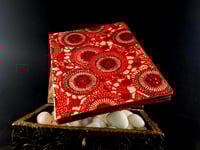 Image 2 of Japanese Red Flower Design Handmade and Hand Painted Paper with Rhinestones Holo Glitter and Gold...