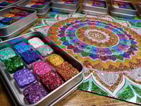 Image 3 of Magical Crafting Beltane Wicca Summer Solstice Metal Palette 12 1/4 Pans Watercolor Handmade Bout...