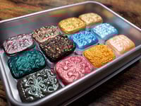 Image 3 of Magical Crafting Litha Summer Solstice Metal Magnetic Palette 12 1/4 Pans Watercolor Handmade Bou...