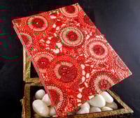Image 3 of Japanese Red Flower Design Handmade and Hand Painted Paper with Rhinestones Holo Glitter and Gold...