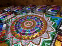 Image 4 of Magical Crafting Beltane Wicca Summer Solstice Metal Palette 12 1/4 Pans Watercolor Handmade Bout...