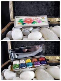 Image 3 of Custom Sample Tin Flower Bouquet Metal Magnetic Palette 14 x .5 ml Mini Pan Handmade Watercolor P...