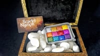 Image 4 of Chunky Glitters Watercolor Paint Palette Handmade Boutique Colors Set of 12 or 24 Glitter Mix and...