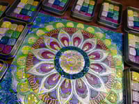 Image 5 of Magical Crafting Imbolc Wicca Spring Solstice Metal Palette 12 1/4 Pans Watercolor Paint Palette ...