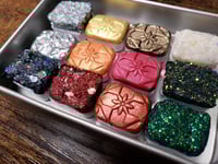 Image 5 of Magical Crafting Yule Wicca Winter Solstice Metal Palette 12 1/4 Pans Handmade Boutique Watercolo...