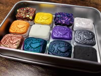 Image 5 of Magical Crafting Samhain Halloween Wicca New Year Metal Palette 12 1/4 Pans Handmade Boutique Wat...