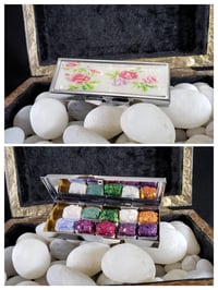 Image 4 of Custom Sample Tin Flower Bouquet Metal Magnetic Palette 14 x .5 ml Mini Pan Handmade Watercolor P...