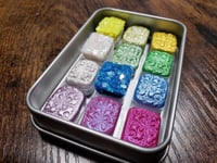 Image 6 of Magical Crafting Imbolc Wicca Spring Solstice Metal Palette 12 1/4 Pans Watercolor Paint Palette ...