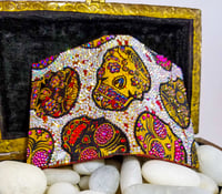Image 1 of Scintillating Rhinestoned Makeup Shrine Dia de Los Muertos Skulls Calaveras Handmade Magnetic Mak...