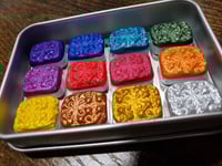 Image 1 of Boxed Set of 10 20 12 or 24 Pans Your Choice 108 Mica Colors Handmade to Order Watercolors; 3 Siz...