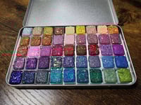 Image 7 of 20% off 1/6/24/33/45/50/55/75 Pan Set of Chunky Glitters Watercolor Paint Handmade Boutique Color...