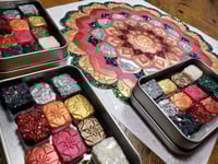 Image 9 of Magical Crafting Yule Wicca Winter Solstice Metal Palette 12 1/4 Pans Handmade Boutique Watercolo...