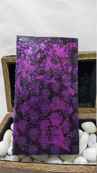 Image 5 of Purple Aurora Borealis Rhinestoned Violet Metallic Foil Skull Self Care Shrine Handmade Magnetic ...