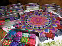 Image 2 of Magical Crafting Mabon Wicca Autumnal Solstice Metal Palette 12 1/4 Pans Handmade Boutique Waterc...