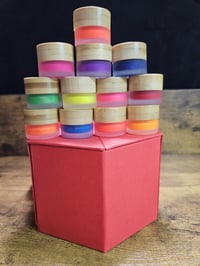 Image 1 of Giallo Neon Matte Vivid Color Collection Handmade Water Color Paints in 5ml Glass Jars Buy 1 or 1...