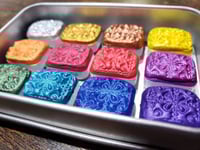 Image 6 of Boxed Set of 10 20 12 or 24 Pans Your Choice 108 Mica Colors Handmade to Order Watercolors; 3 Siz...