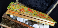 Image 5 of Japanese Flowers Shrine Rhinestoned and Green Holo Glittered Handmade Paper Gold and Purple Foil ...