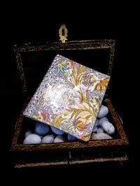 Image 2 of Frosted Hand Painted Florentine Fronds Handmade Artisan Paper Holographic Rhinestoned Magnetic Do...