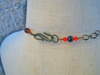 Image 4 of Fire Goddess Bronze Sun Spiral Red Vintage Crystal Red Siam Swarovski Tribal Steampunk Cosplay Da...