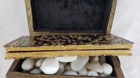 Image 3 of Black Paper Gold and Copper Japanese Flowers Gold Foil Rhinestoned Self Care Shrine Handmade Magn...