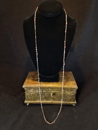 Image 4 of Orange Flame Swarovski and Sterling Silver Delicate Handmade Opera Length Extra Long Necklace