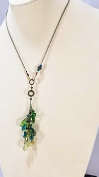 Image 2 of Spring Cascade of Green and Gold Crystal Elegant Vintage Look Victorian Fantasy Style Delicate Ch...