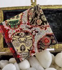 Image 2 of Scintillating Rhinestoned Dia de Los Muertos Skulls Calaveras Makeup Shrine Handmade Magnetic Mak...