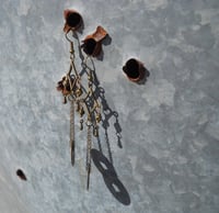 Image 6 of Bronze Drops With Good Luck Coins on Fine Bronze Chain Extra Long Hook Dangling Fantasy Tribal Da...