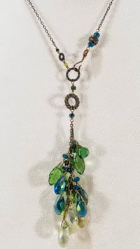 Image 4 of Spring Cascade of Green and Gold Crystal Elegant Vintage Look Victorian Fantasy Style Delicate Ch...