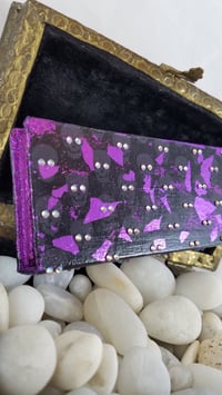 Image 1 of Stunning Rhinestoned Dia DeLos Muertos Self Care Shrine Handmade Magnetic Makeup Palette Double S...