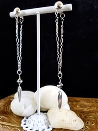 Image 1 of Silver Coated Rainbow Crystal Drops and Swarovski Crystals Dancing Queen Sterling Silver Chain an...