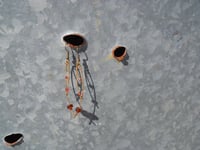 Image 3 of Amber Crystal and Glass Beads on Hammered Bronze Feathers Steampunk Feather Vegan Alternative Bro...