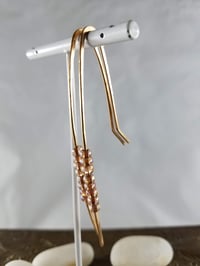 Image 3 of Smash It Pretty Crystal Clear Glass Beads Long Elf Ear Handmade Gauged Bronze Wire Hook Steampunk...