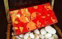 Image 1 of Red Gold Orange Abstract Shrine Magnetic Palette Rhinestoned Holographic Glitter Handmade Paper G...