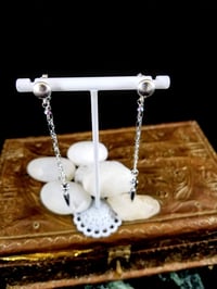 Image 3 of Silver Coated Rainbow Crystal Drops and Swarovski Crystals Dancing Queen Sterling Silver Chain an...