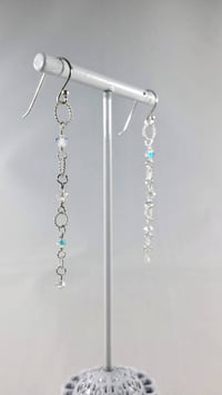 Image 1 of Dancing Queen Fabulous Aurora Borealis Coated Swarovski Crystal, Descending Sterling Silver Twist...