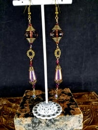Image 1 of Vintage Bronze and Rose Gold Picasso Coated Venetian and Czech Crystal Swarovski and Crystal Disc...