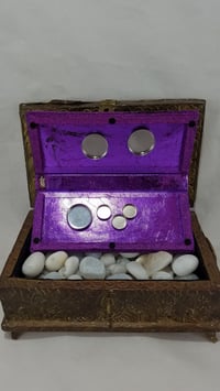 Image 5 of Stunning Rhinestoned Dia DeLos Muertos Self Care Shrine Handmade Magnetic Makeup Palette Double S...