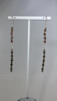 Image 3 of Dark Purple Flame Coated Swarovski and Sterling Silver Czech Crystal Dancing Queen Fantasy Long D...