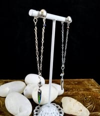 Image 4 of Silver Coated Rainbow Crystal Drops and Swarovski Crystals Dancing Queen Sterling Silver Chain an...