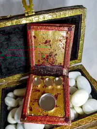 Image 7 of Scintillating Rhinestoned Dia de Los Muertos Skulls Calaveras Makeup Shrine Handmade Magnetic Mak...