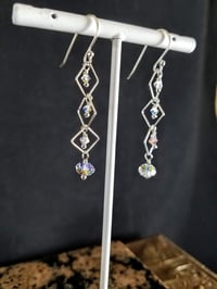 Image 2 of Ice Queen Aurora Borealis Coated Swarovski Sterling Silver Square Chain Crystal Dancing Qu-d32b368f