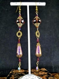 Image 2 of Vintage Bronze and Rose Gold Picasso Coated Venetian and Czech Crystal Swarovski and Crystal Disc...